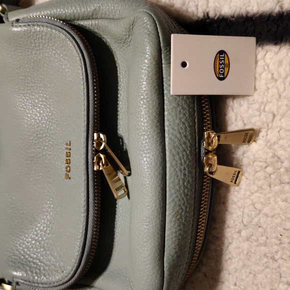 Fossil Sea Glass Preston Leather Small Flap Crossbody - Picture 13 of 15